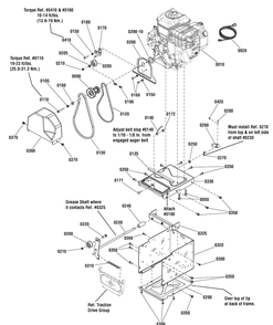 Engine Group Diagram and Parts List for 1695931 2010 Briggs and Stratton Snow Blower